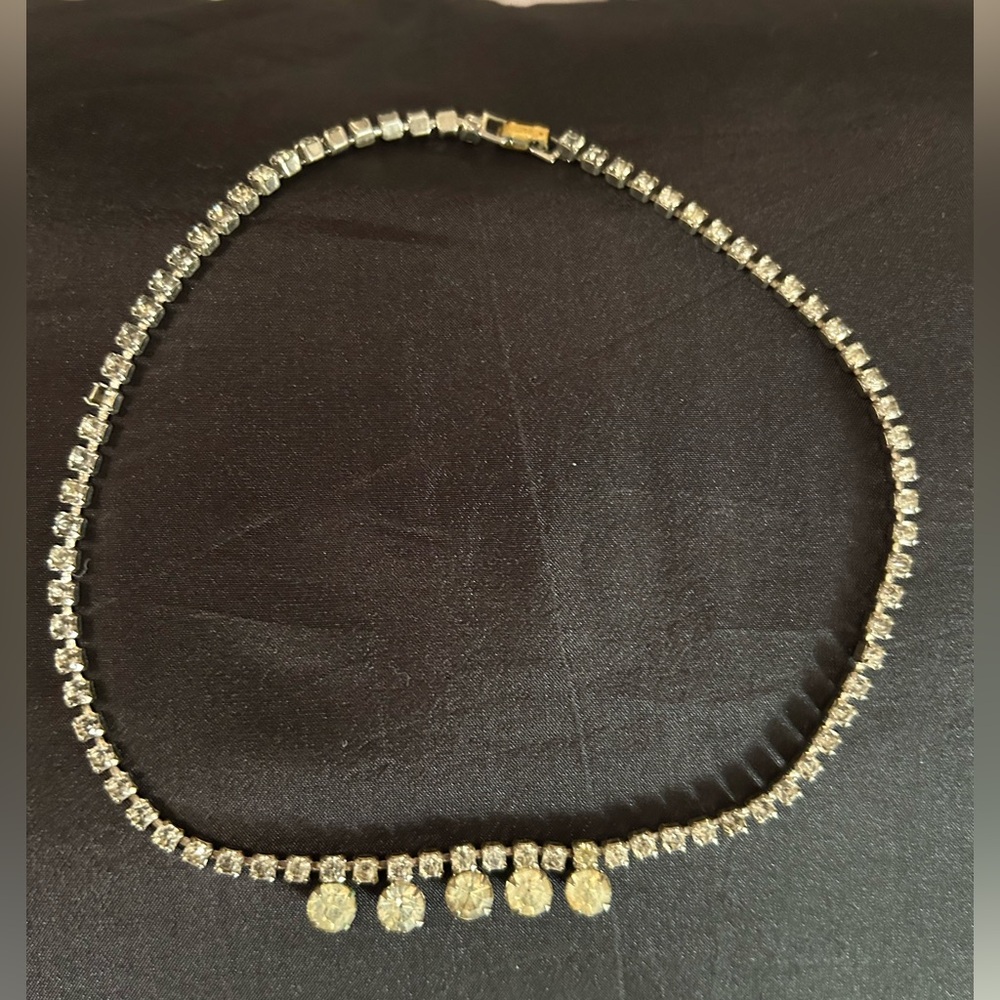 Vintage 14” Rhinestone Choker Necklace